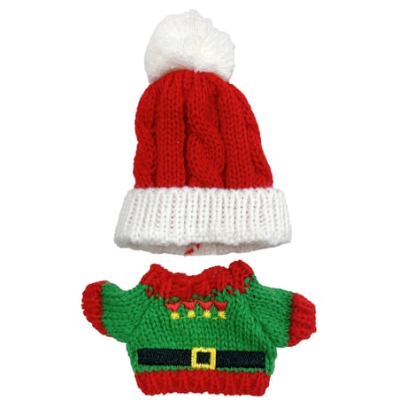 【ぬい服】クリスマスセーター&ニット帽セット　10cm用