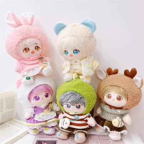 【ぬい服】ぬいぐるみ用もこもこボア着ぐるみキャップ【20cm用】【推し活グッズ】