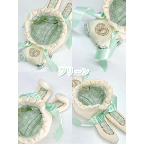 【ぬい服】タータンチェックうさ耳着ぐるみ【10cm用】【推し活グッズ】