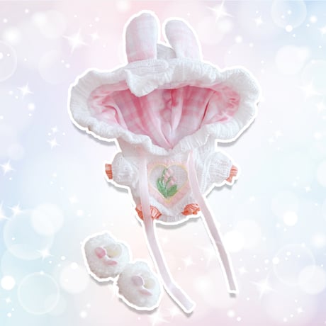 ぬいぐるみ用うさ耳着ぐるみ・うさ耳シューズセット【10~15cm用】【推し活グッズ】