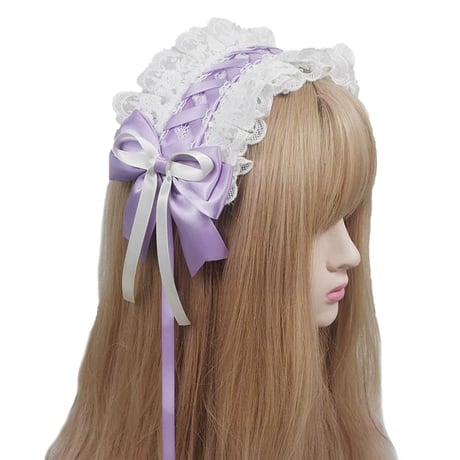 クリップ付きレースアップヘッドドレス　【コスプレ、痛バッグリボン】