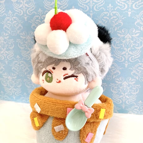【ぬい服】チョコミントケーキ型ぬい服　10cm用【推し活グッズ】