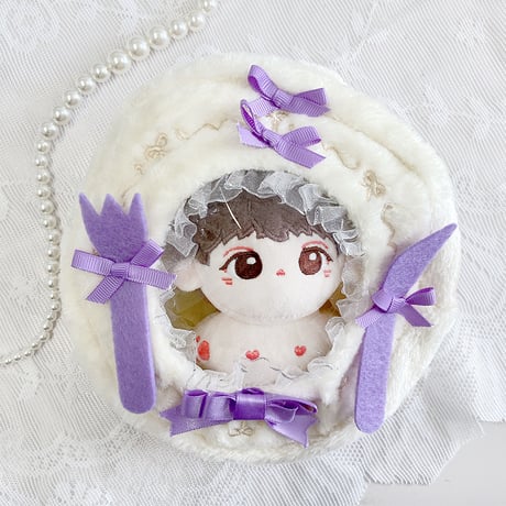 カラトリー装飾付きぬいポーチ【10cm用】【推し活グッズ】