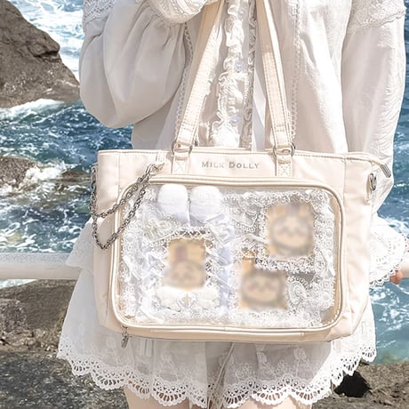 【FUYUUNEKO】 サテン アーガイル痛バッグ milk dolly【推し活グッズ】