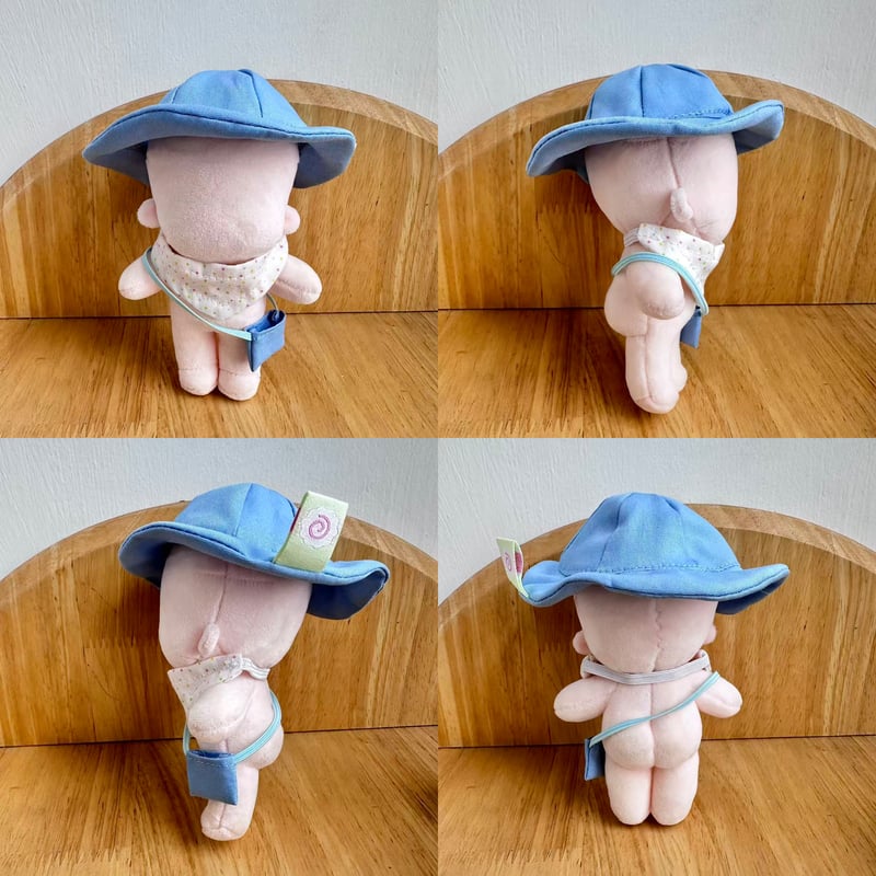 ぬいの幼稚園3点セット 帽子・バッグ・よだれかけ 10cm〜13cm ぬい服