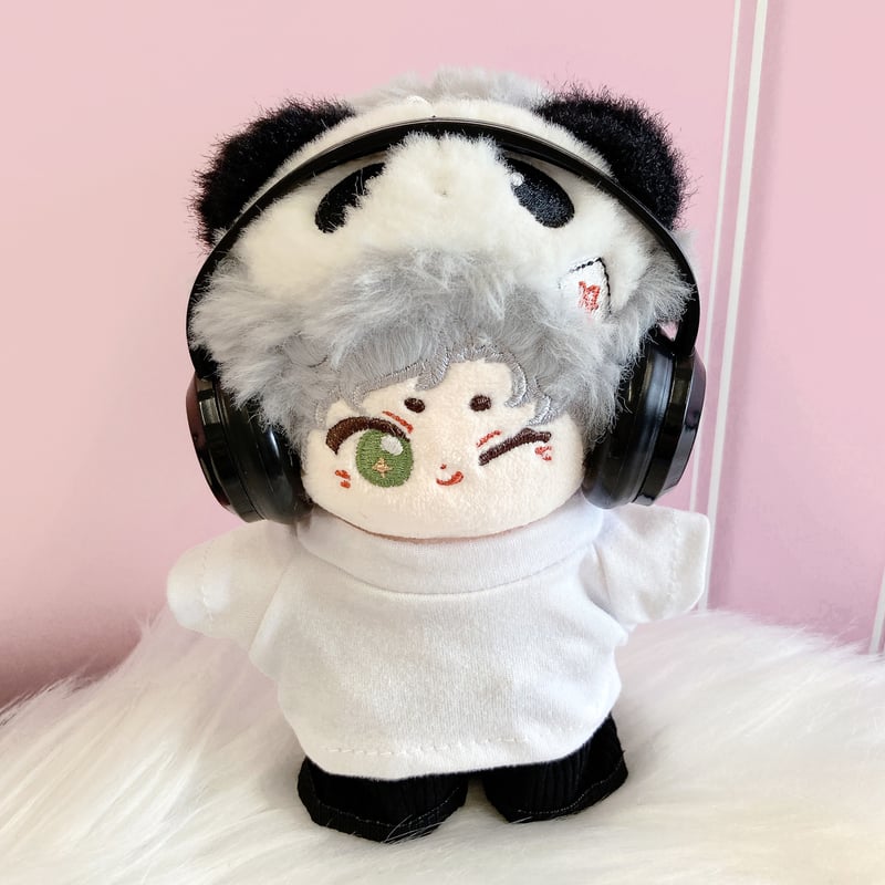 ぬい服】ダッフルコート&ボーダーシャツ&パンツ&ヘッドホンセット 10cm