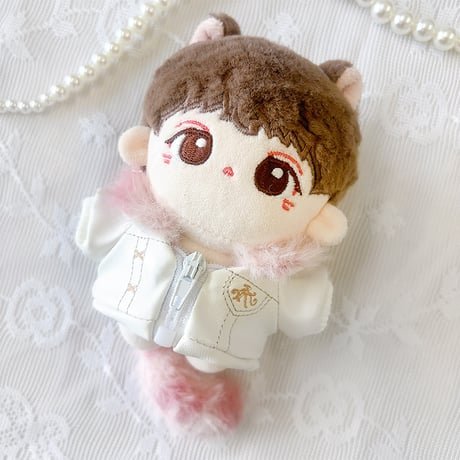 【ぬい服】ふわふわしっぽ付き革ジャケット 【推し活グッズ】