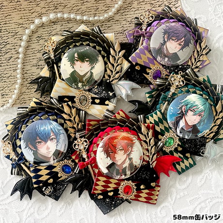 【G.triGerオリジナル 推し活グッズ】羽付きロゼット(悪魔)【缶バッジ 痛ロゼット】