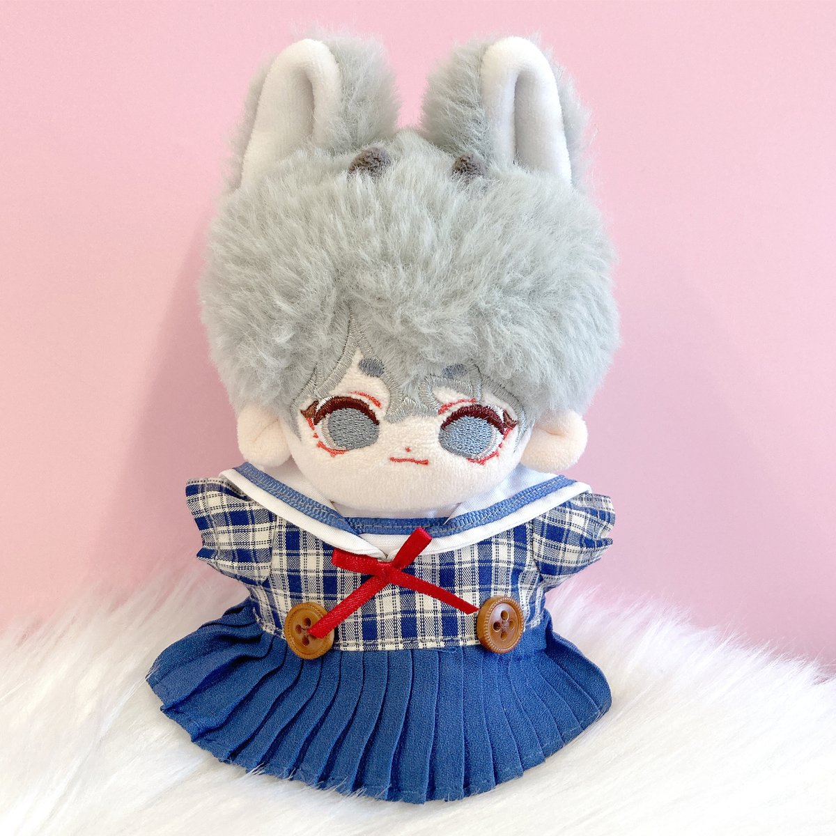 ぬい服】チェック柄セーラーワンピース 10cmぬいぐるみ用 | G.triGer