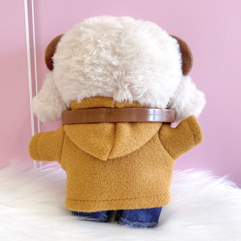 ぬい服】ダッフルコート&ボーダーシャツ&パンツ&ヘッドホンセット 10cm