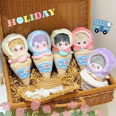 【ぬい服】アイスクリーム型ぬいぐるみ用着ぐるみ 【コーン】10cm用【推し活グッズ】