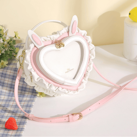 うさ耳付きハート型痛バッグ【推し活グッズ】