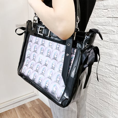 【soda薄荷茶】ベルト付きフェイクレザーキルティング痛バッグ【推し活グッズ】
