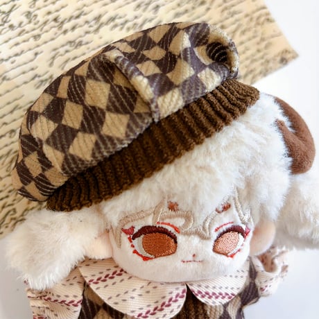 【ぬい服】アーガイル柄ぬい服【帽子&ネクタイ&シャツ&パンツセット】10cm用【推し活グッズ】