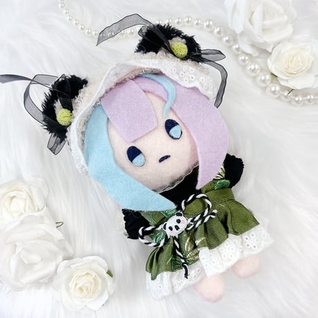 ぬい服 & ヘッドドレレスセット【パンダ】10~15cm用【推し活グッズ】