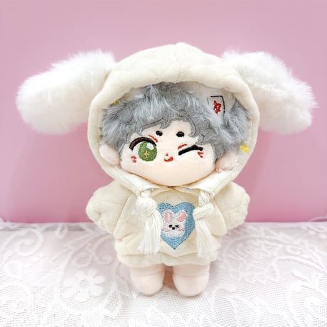 【ぬい服】ぬいぐるみ用うさ耳パーカー(10cm用)