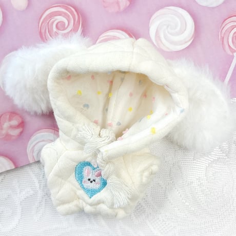 【ぬい服】ぬいぐるみ用うさ耳パーカー(10cm用)