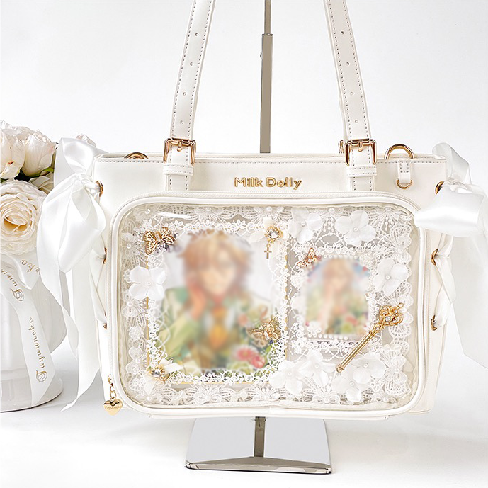 FUYUUNEKO】サイドリボン付き痛バッグ milk dolly【推し活グッズ FUYUUNEKO】サイドリボン付き痛バッグ milk dolly【推し活グッズ