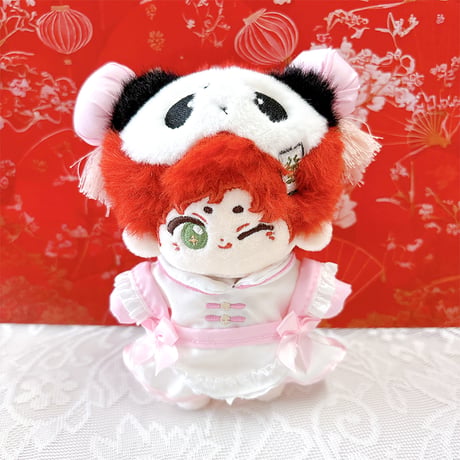 【ぬい服】 ぬいぐるみ用チャイナエプロン&ヘッドドレスセット 10cm~15 用【推し活グッズ】