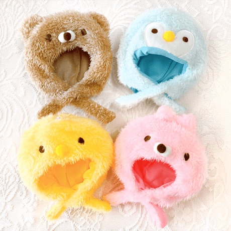 【ぬい服】ぬいぐるみ用着ぐるみキャップ 【くま、うさぎ、ペンギン、ひよこ】10cm用 帽子【推し活グッズ】