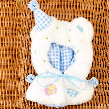 【ぬい服】 ぬいぐるみ用ふわふわくまポンチョ【10~15cm 用】【推し活グッズ】