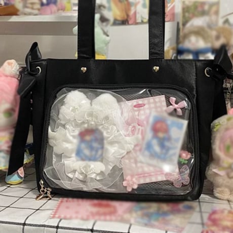 【Seraphim】サイドリボン付きサテン 痛バッグ【推し活グッズ】