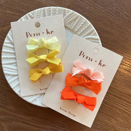 ミニリボンクリップ3色セット【推し活グッズ・ヘアメ・参戦ヘア・地雷系・量産型】