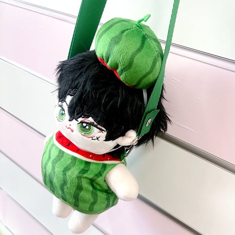 【ぬいバッグ】【ぬい服】ぬいぐるみ用スイカ型バッグ 【10〜20cm 用】【推し活グッズ】