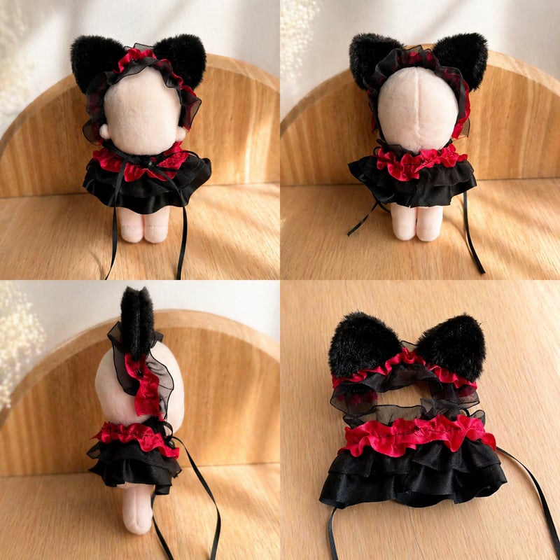 10cmぬい用】ネコミミヘッドドレス＆ドレス 2点セット | G.triGer