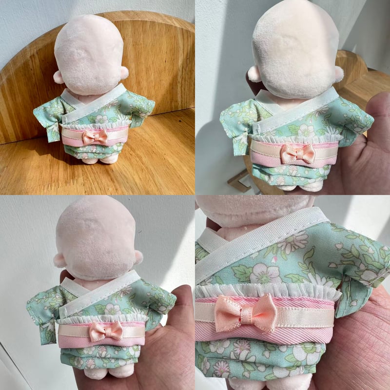 ぬい服】 10cmぬいぐるみ用 着物セット 花柄×フリル帯 | G.triGer