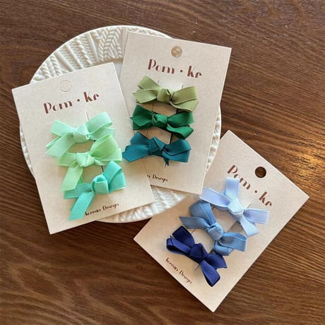 ミニリボンクリップ3色セット【推し活グッズ・ヘアメ・参戦ヘア・地雷系・量産型】