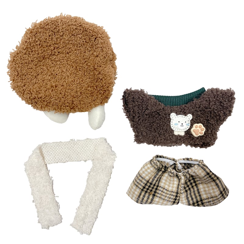 ぬい服】10cmぬいぐるみ用 ふわもこ ラテカラーコーデセット | G.triGer