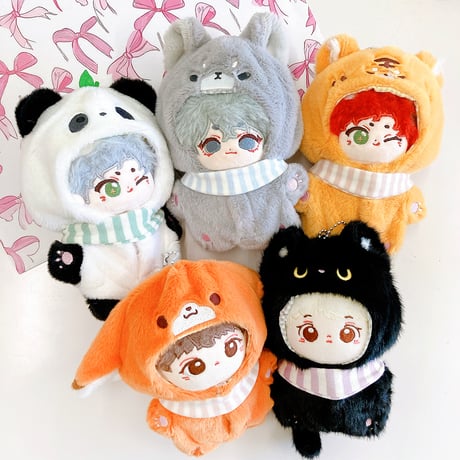 【ぬい服】ぬいぐるみ用スタイ付きアニマル着ぐるみ 10cm用【推し活グッズ】