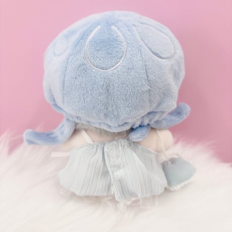ぬい服　クラゲ型帽子・ワンピース・貝殻飾り3点セット　10cm用【推し活グッズ】