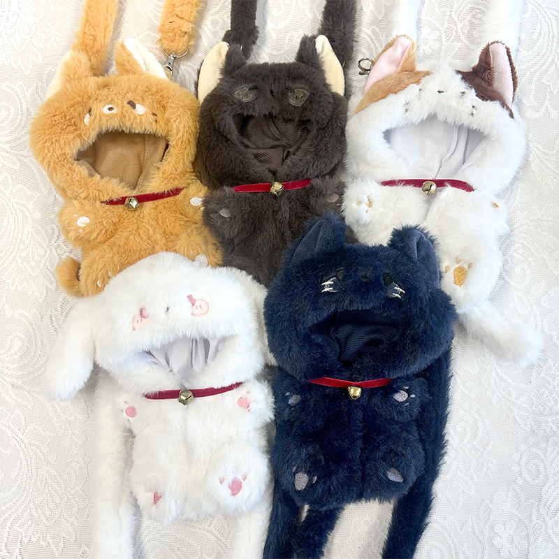 ぬいバッグ】【ぬい服】ふわふわショルダーストラップ付き ぬいバッグ】【ぬい服】ふわふわショルダーストラップ付き