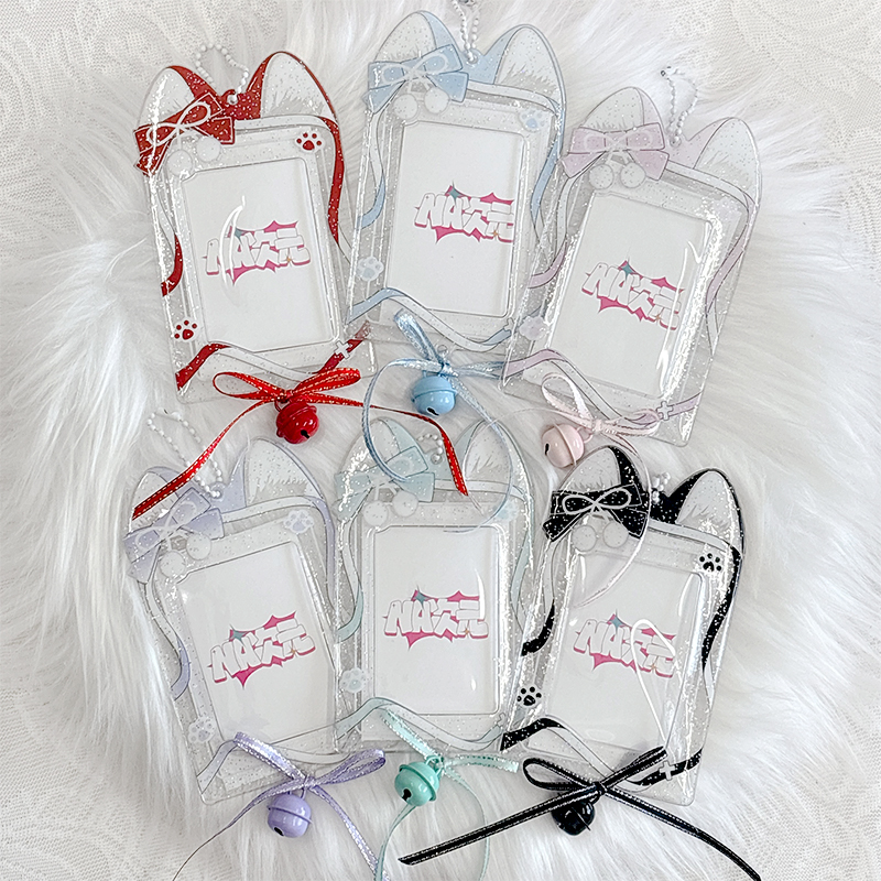 纳次元 推し活グッズ】鈴&リボン付き猫耳キラキラ トレカケース