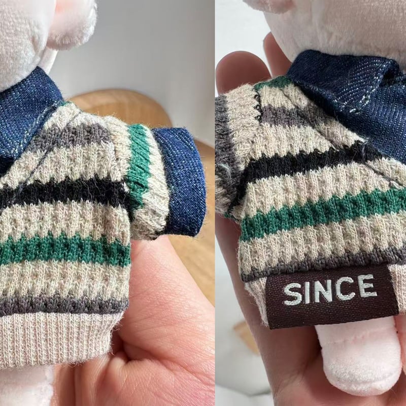 ぬい服】 10cmぬいぐるみ用 フェイクレイヤード セーター風 着せ替え服