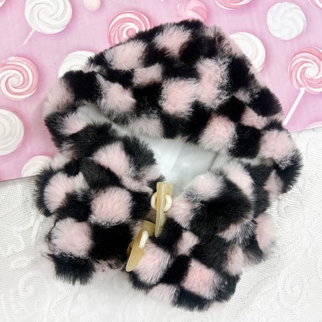 【ぬい服】ぬいぐるみ用着ぐるみ(チェック柄)/15~20cm用 もこもこ