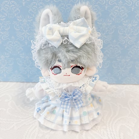 【ぬい服】ぬいぐるみ用ワンピース＆ヘッドドレスセット 10~15cm用【推し活グッズ】