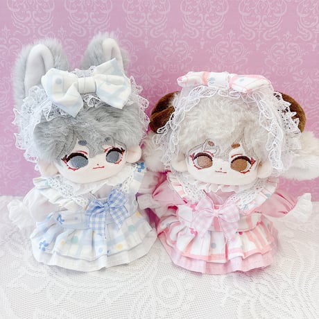【ぬい服】ぬいぐるみ用ワンピース＆ヘッドドレスセット 10~15cm用【推し活グッズ】
