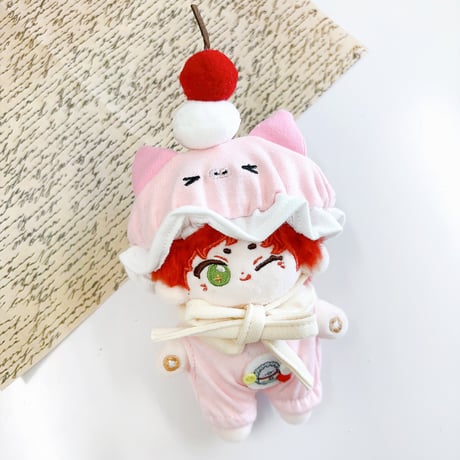 【ぬい服】ぬいぐるみ用フリル帽子&シャツセット【10cm用】【推し活グッズ】