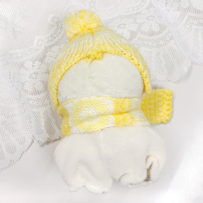 ぬい服】ノルディック柄ニット帽&マフラーセット 10cmぬいぐるみ用 | G