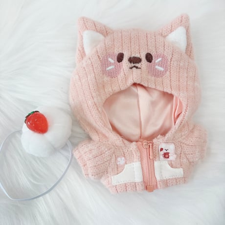 アニマルパーカー＆ホイップヘッドバンドセット｜10cmぬい用 ぬい服 推しぬい服 スイーツ風コーデ｜G.triGer