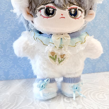 【ぬい服】ぬいぐるみ用ふわふわ猫着ぐるみ 【ヘッドバンド・服・靴セット】【推し活グッズ】20cm用