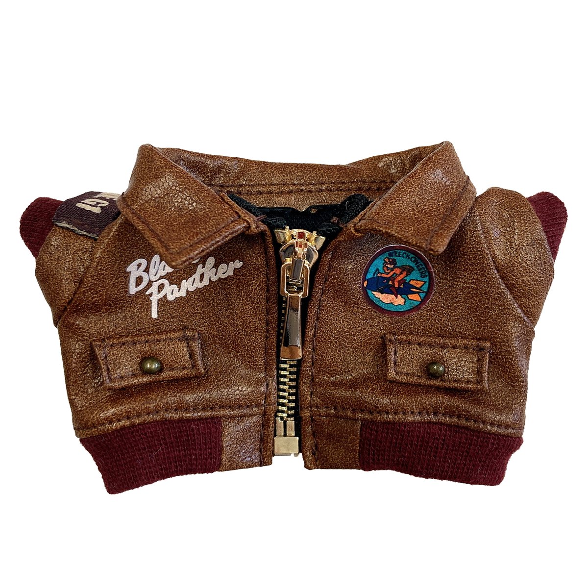 ぬい服】ぬいぐるみ用ヴィンテージ風革ジャン（10〜15cm用） | G