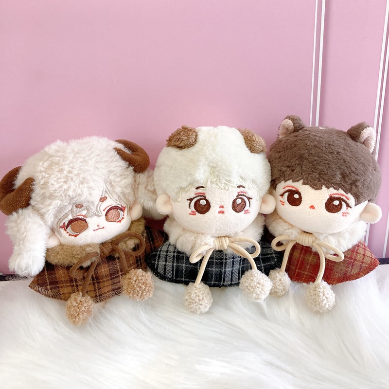 ぬい服】ぬいぐるみ用 チェック柄のファー付きケープ 10cm用 | G.triGer