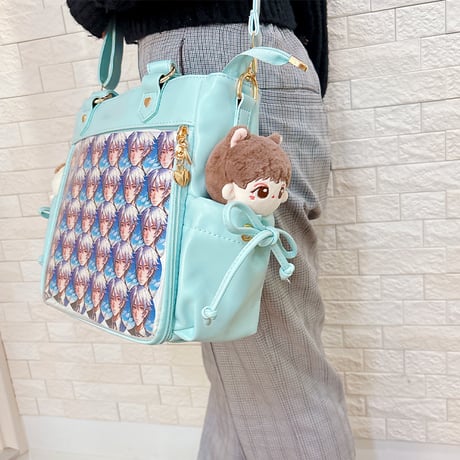 【Seraphim】サイドポケット付きフェイクレザー痛バッグ【推し活グッズ】