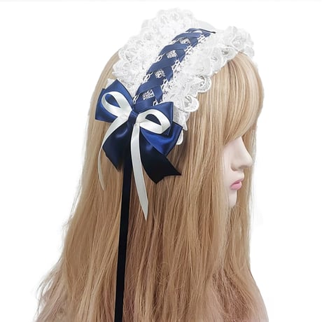 クリップ付きレースアップヘッドドレス　【コスプレ、痛バッグリボン】