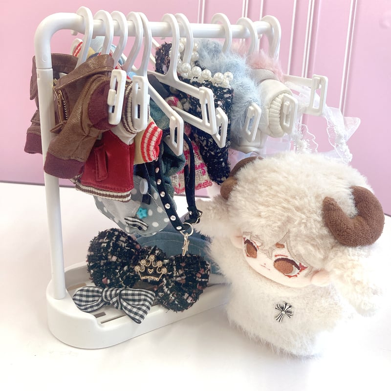 ぬい服】ぬいぐるみ用ハンガー10個&ラックセット 10cm用 | G.triGer