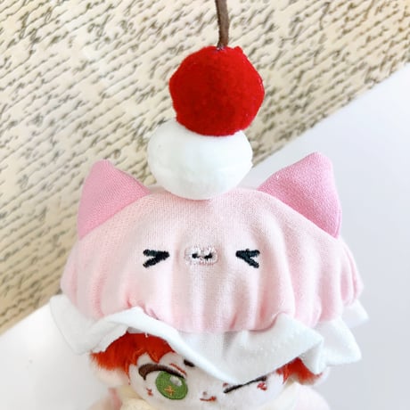 【ぬい服】ぬいぐるみ用フリル帽子&シャツセット【10cm用】【推し活グッズ】